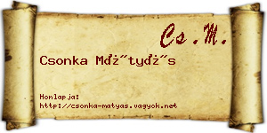 Csonka Mátyás névjegykártya