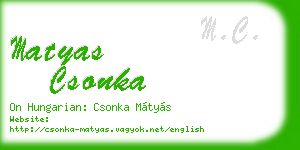 matyas csonka business card