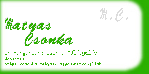 matyas csonka business card